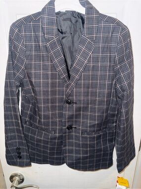 Cat & Jack Navy and Gray Plaid Kids Blazer